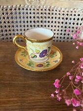 Tasse à café Vintage Royal Worcester Samuel Astles English flowers