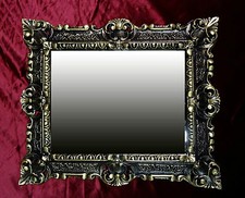 Miroir Mural 45x38CM Antique Baroque Répliques Rectangulaire en Noir/Or 345 88