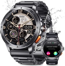 2025 Montre Connectée Homme avec ET/HRV/SIRI 1,43" AMOLED Smartwatch avec Appel
