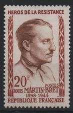 FRANCE 1959 : N° 1201  HÉROS DE LA RÉSISTANCE.LOUIS-MARTIN BRET - NEUF** LUXE