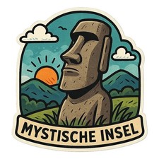 Moai Statue Sticker 9x9 cm