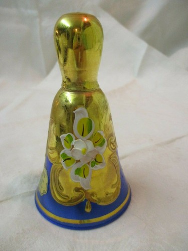 Vintage murano glass bell 24k - glass,