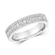 Bague Femme Semi Pavée Or Blanc 18 k/carat et Diamant 0.59 Carat