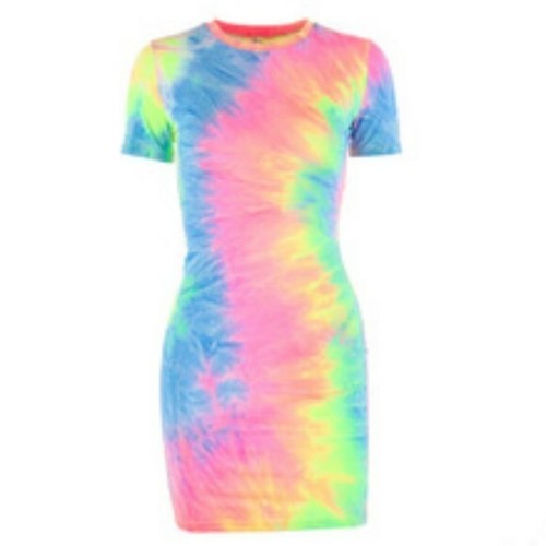 Tie dye shirt dress - tie, size