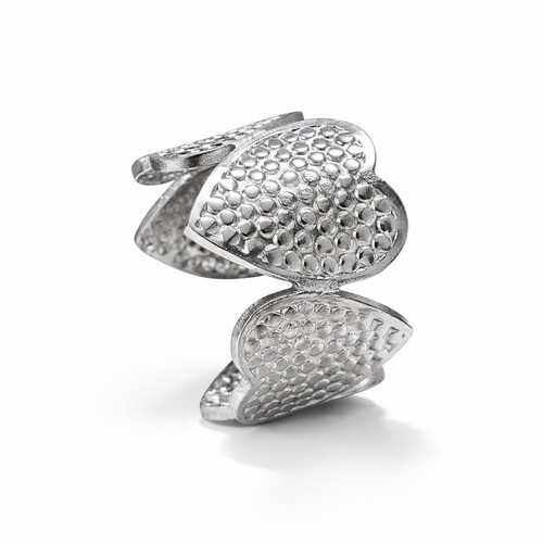Bague cœur texturé relief - bague,