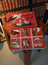 Ancien jeu de loto vintage rétro, jeu de société traditionnel pour collectionneu