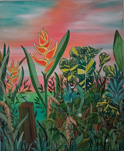Tableaux acrylique jardin de - tableaux,