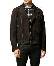 DSQUARED2 Veste En Cuir Suédé Style Biker Iconique Blouson Bnwt M