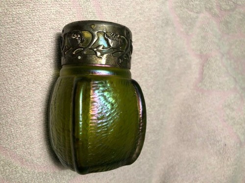 Vase ancien verre irise 