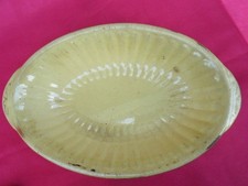 Art Populaire XIXème plat ovale terre cuite vernissée Occitanie , Montpellier?