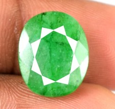 Naturel Colombien Vert Émeraude 8.55 CT Ovale Ample Gemme Certifié B67739