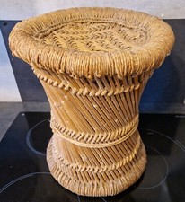 TABOURET VINTAGE CORDE ET BAMBOU