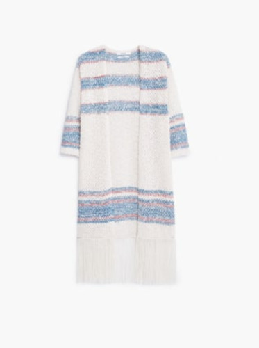 Gilet mango long coton blanc - long,