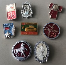 Lot Badge Médaille Insigne Patriotique Russe X11 Lénine Port Odessa