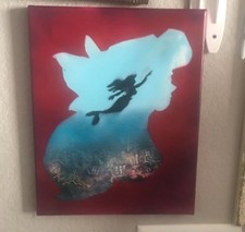 Little Mermaid Ariel Disney Princess Spray Paint Kid Print Wall Art Gift Canvas
