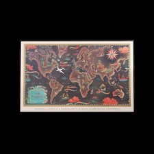  Affiche d'Agence Officielle réédité AIR FRANCE - Planisphère 70x100 cm