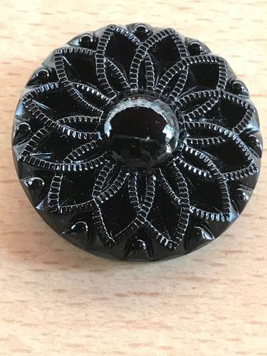 Gros bouton verre pressé - verre,