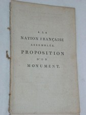 LIVRE ANCIEN PROPOSITION MONUMENT CAPITALE LOUIS XVI MOPINOT LA CHAPOTE 1790