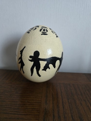 Oeuf autruche decor afrique - d'autruche,