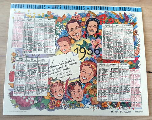 Calendrier vaillants 1956 p - vaillants,