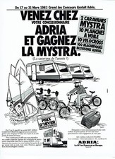 Publicité Advertising 097  1983  jeu concours Caravane Adria Caravan par Sweerts