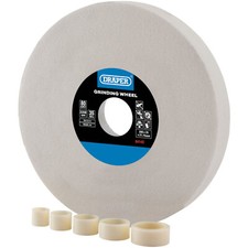 Draper 04142 Aluminium Oxyde Banc Grincement Roue, 200 x 25mm, 80G, Blanc