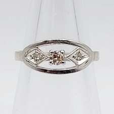 Bague art deco or blanc 18k
