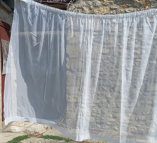 Rideau voilage blanc vintage - blanc,