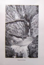 Gravure auvergne gorges de - gravure,