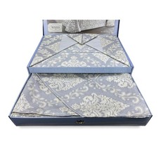 ROSY SATIN TRUNK DOUBLE GREY sheet and BRIDAL idea BEDSPREAD