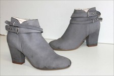 ERAM   Bottines Boots Cuir Gris Eléphant Doublées Cuir T 37 TBE