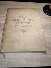 Neuf Documents curieux et rare