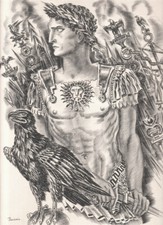 Albert Decaris - Empereur romain-  Burin signée dans la planche