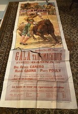 Affiche Corrida : Béziers, Adieux de Gaona (Toréador Mexicain) à l'Europe. 1923