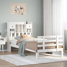 Lit Bibliothèque sans Matelas Adulte Sommier à Lattes Chambre Pin Massif vidaXL