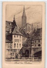 France - Eau-forte de Charles Pinet - STRASBOURG - 7 - Pont du Corbeau