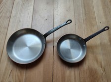 Rare 2 poèles professionnelles anciennes en cuivre  étamée estampillé TUPERWARE