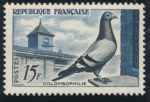 Timbre france 1091 pigeon - timbre, 1091**