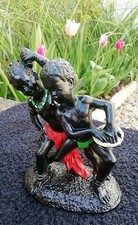 Statuette Enfants Afrique Poudre d' Albatre/Plâtre ? signée G RUGGERI Années 50