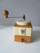 moulin à café manuel Peugeot en tôle beige ancien