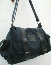 -LE PHARE grand sac besace toile/cuir noir TBEG vintage bag authentique 