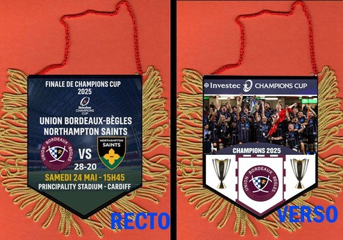 Fanion rugby finale champions - fanion,