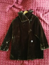 Manteau 3/4 Femme Mouton Doré T42 Vintage 70's Brun Chocolat
