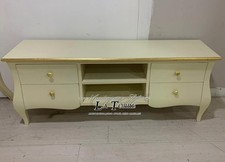 Meuble Bas Pour Télévision En Bois Massif Style Baroque Ivoire Et Or L150Cm