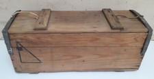 Caisse ancienne militaire L64,3xH27xP23,2 de munitions en bois Old military box