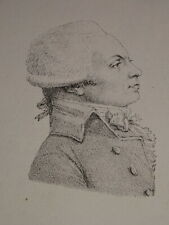 Ecole FRANCAISE XIX GRAVURE SILHOUETTE PORTRAIT ROBESPIERRE PROFIL REVOLUTION