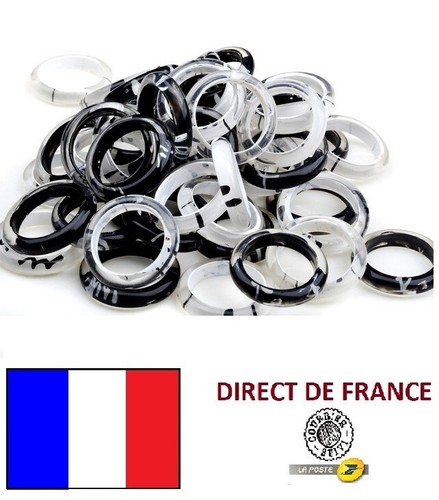 Lot bagues résine blanc - 20,