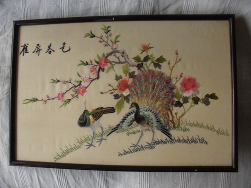 Grand tableau ancien broderie - grand,