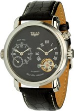 Trias Montre Dualtimer 2 Automatikwerken 23 Pierres Date XL Hommes Automatique