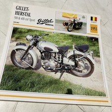 Gillet Herstal 400 et 500 sport 1953 carte moto collection Atlas Belgique